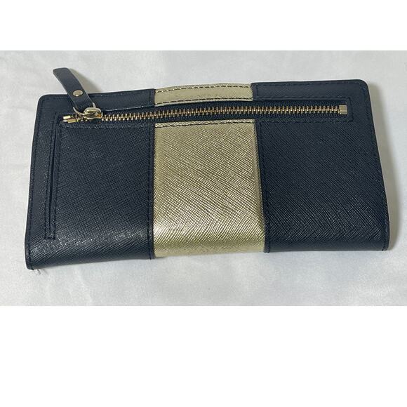 Kate Spade Black & Gold Skinny Slim Leather Women's Designer Wallet - Picture 4 of 11